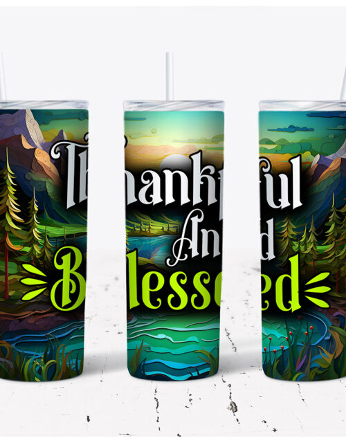 Thankful And Blessed – Stainless Steel Tumbler (20 oz)