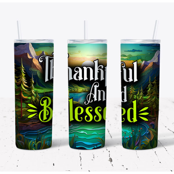 Thankful And Blessed – Stainless Steel Tumbler (20 oz)