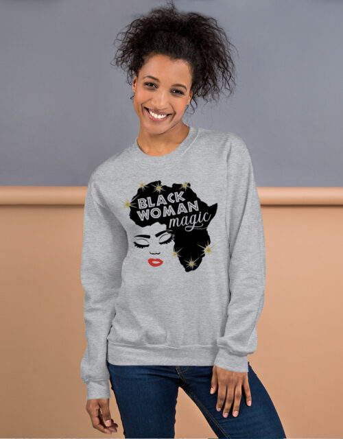 Black Woman Magic – Adult Fleece Crewneck Sweatshirt
