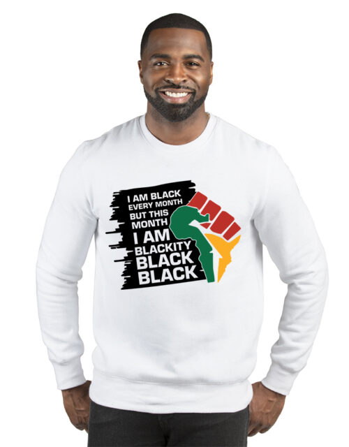 Blackity Black Black – Adult Fleece Crewneck Sweatshirt