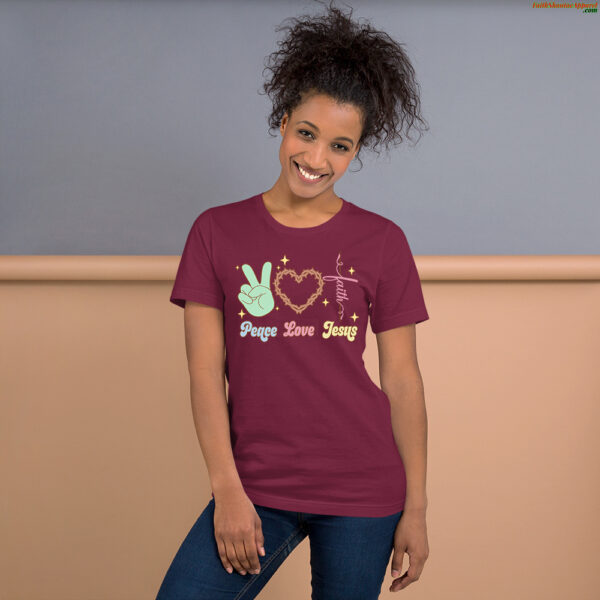 Peace Love Jesus – Adult Short Sleeve T-Shirt