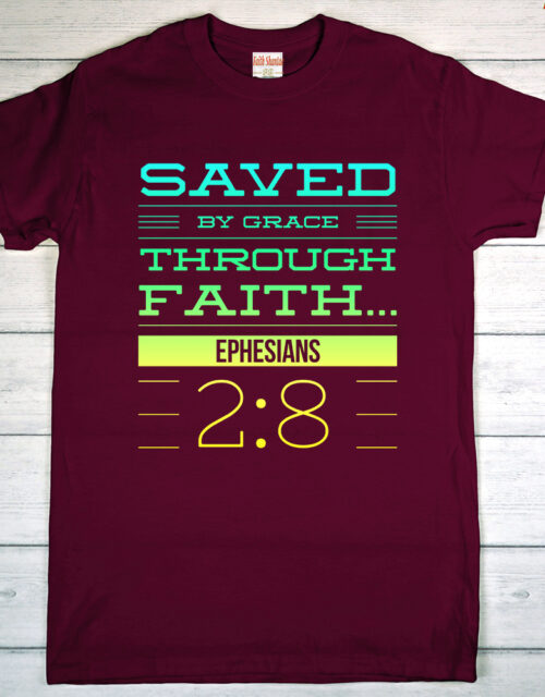 Saved By Grace Through Grace – Adult Short Sleeve T-Shirt
