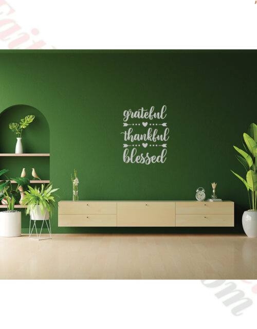 Grateful Thankful Blessed - Vinyl Wall Art Decal