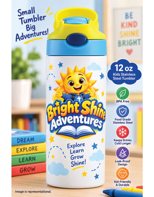 Bright Shine Adventures – Kids 12oz Stainless Steel Tumbler